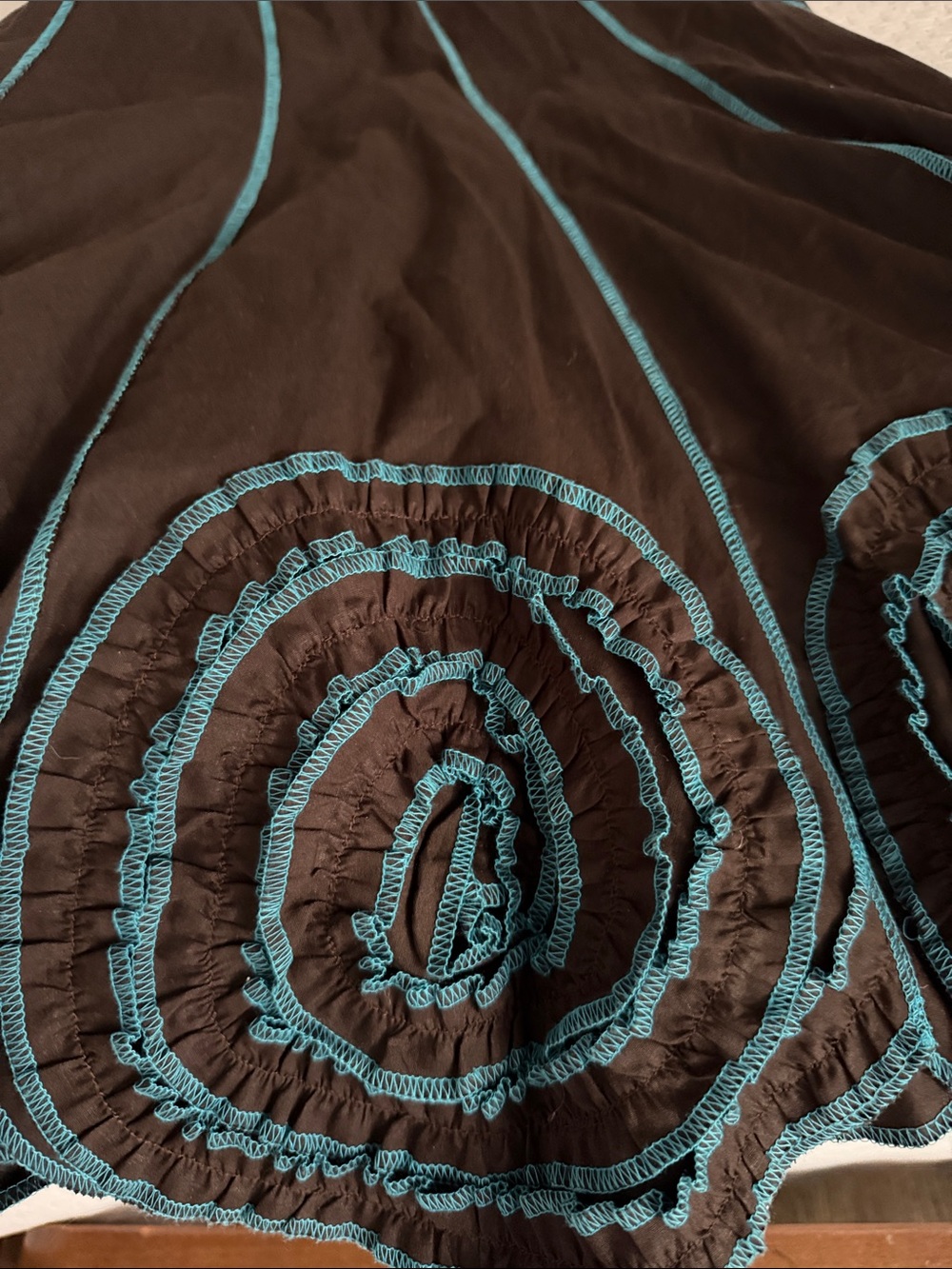 Magic Brown & Turquoise Boho Maxi Skirt - Picture 7 of 7